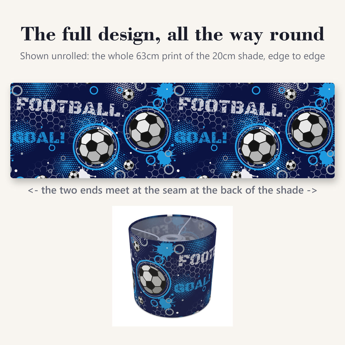 Navy Football Crazy II lampshade - 20cm x 18.5cm Ceiling - photo 9