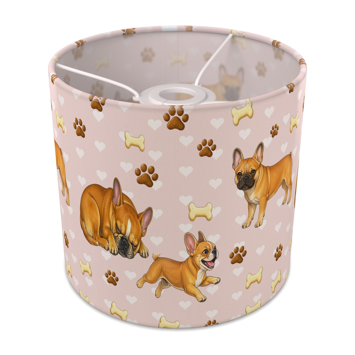 Blush French Bulldog Love II lampshade - 20cm x 18.5cm Ceiling - main photo