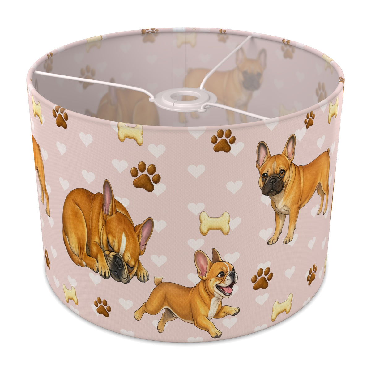 Blush French Bulldog Love II lampshade - 30cm x 21cm Ceiling