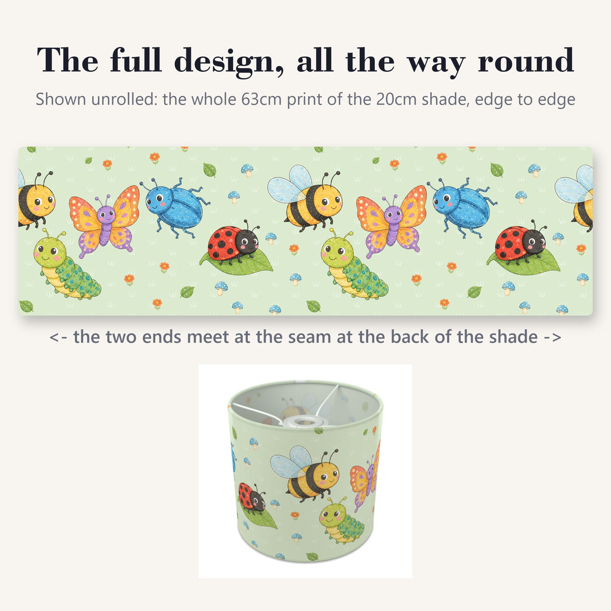 Meadow Garden Bugs II lampshade - 20cm x 18.5cm Ceiling - photo 9