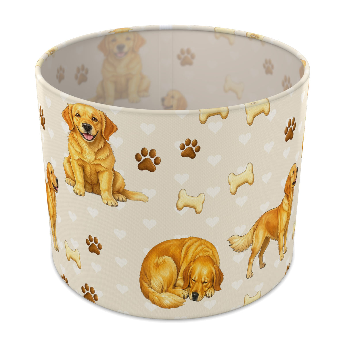 Cream Golden Retriever Love II lampshade - 25cm x 20cm Table