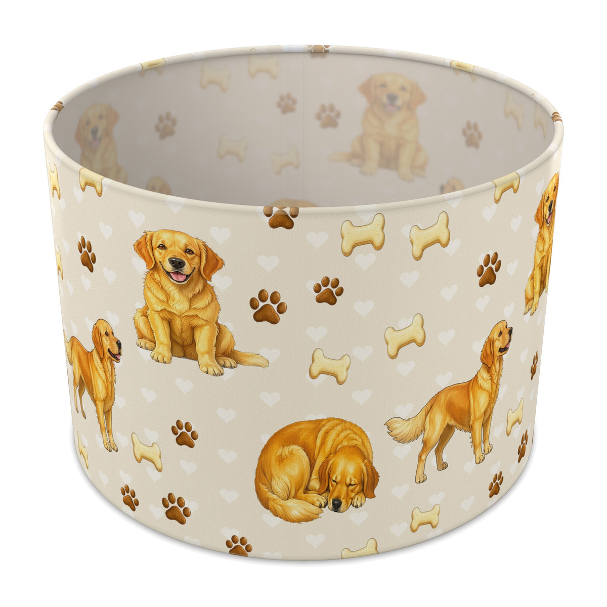Cream Golden Retriever Love II lampshade - 30cm x 21cm Table