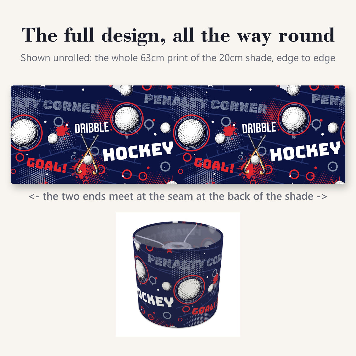 Navy Hockey Hero II lampshade - 20cm x 18.5cm Ceiling - photo 9