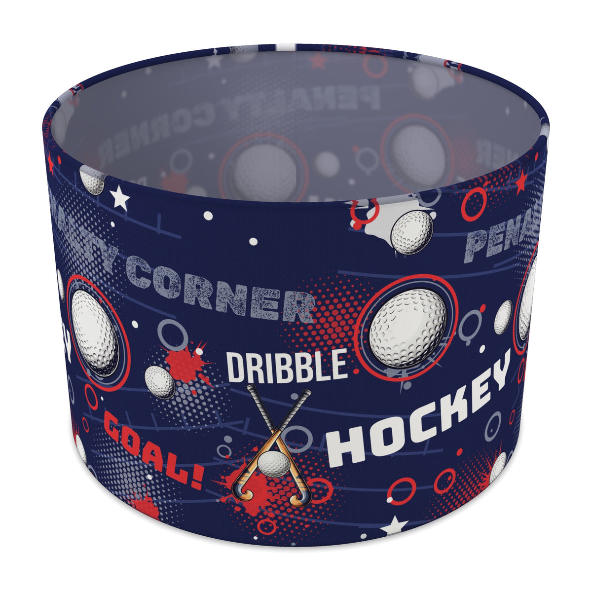 Navy Hockey Hero II lampshade - 30cm x 21cm Table
