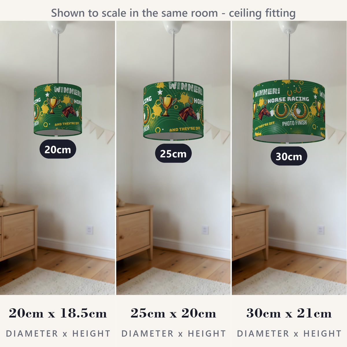 Pitch And They're Off II lampshade - 20cm x 18.5cm Ceiling - photo 4