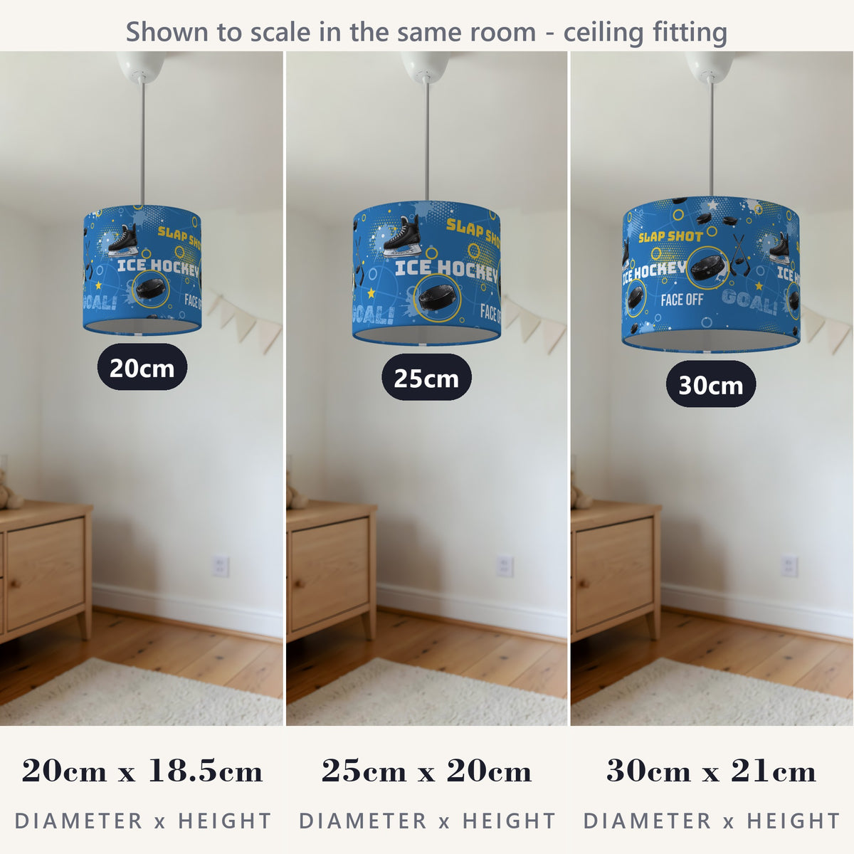 Sky Ice Hockey Face II lampshade - 20cm x 18.5cm Ceiling - photo 4