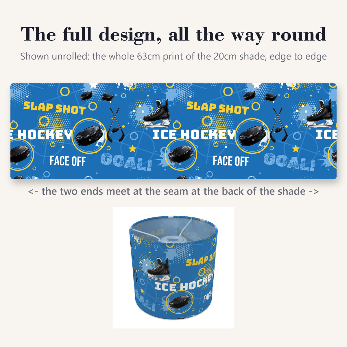 Sky Ice Hockey Face II lampshade - 20cm x 18.5cm Ceiling - photo 9