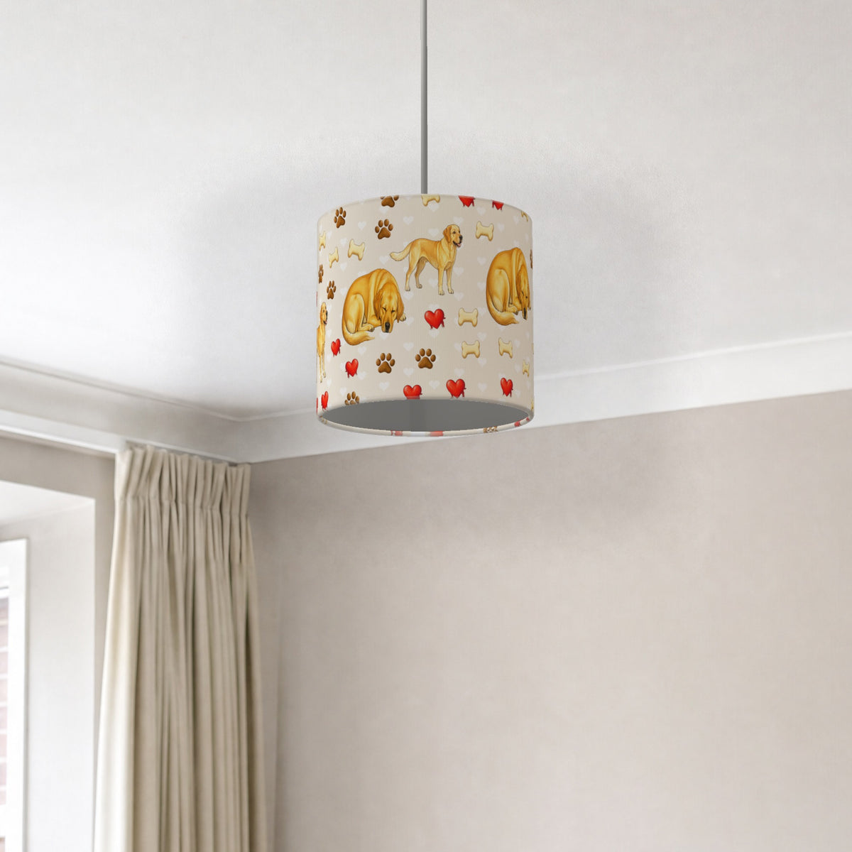 Cream Labrador Love II lampshade - 20cm x 18.5cm Ceiling - photo 2