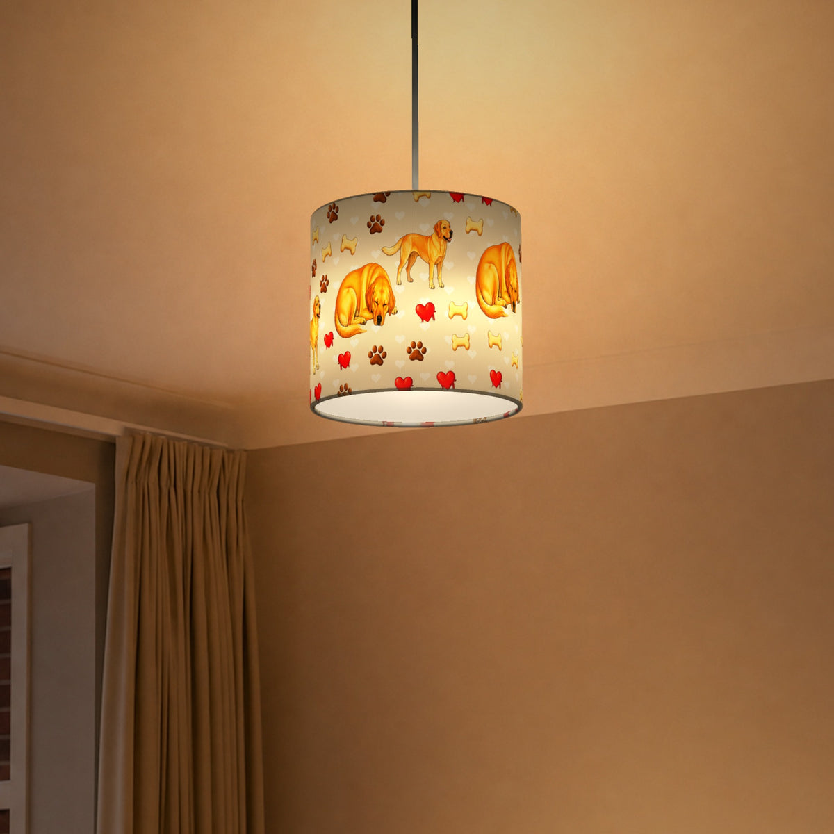 Cream Labrador Love II lampshade - 20cm x 18.5cm Ceiling - photo 5