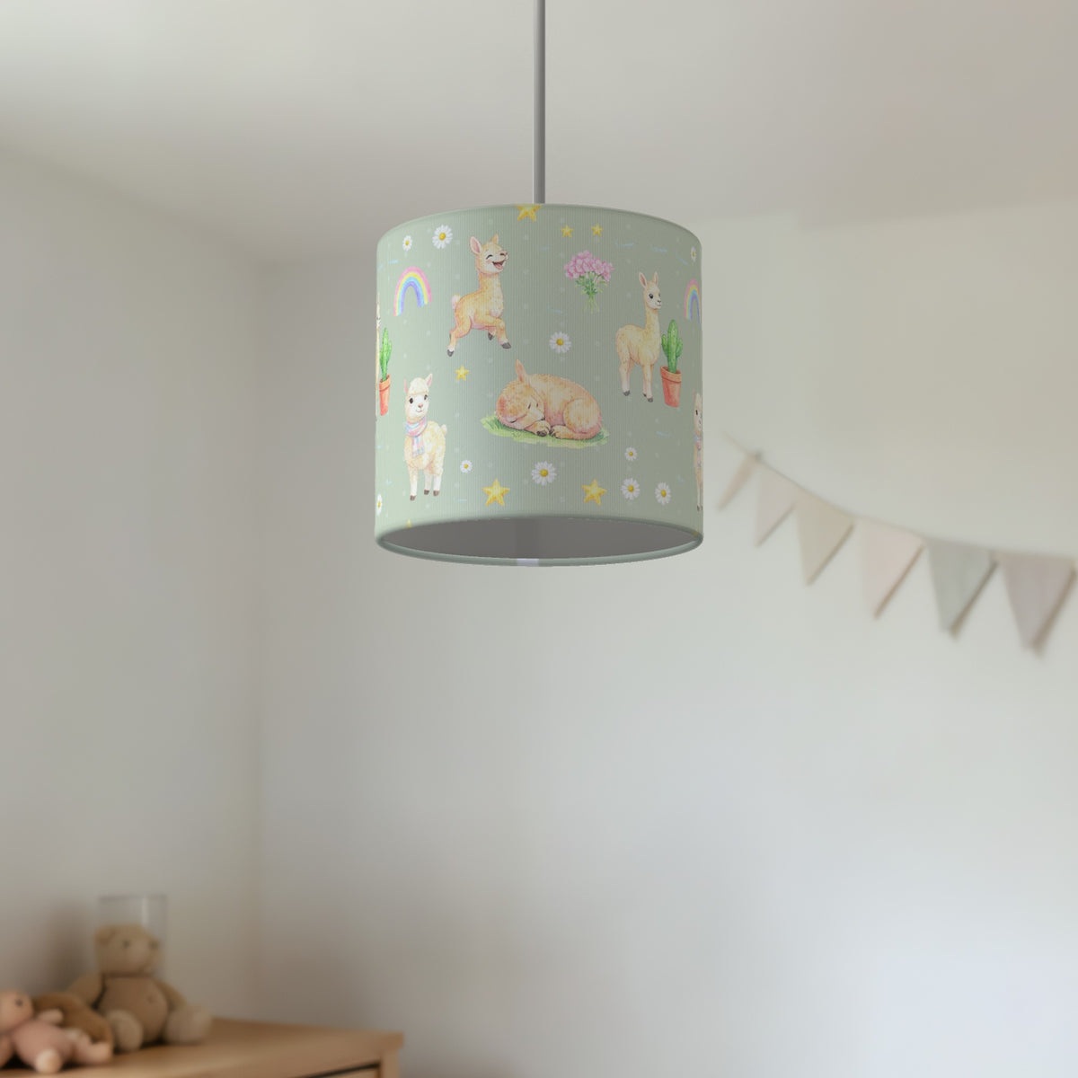 Sage Llama Love II lampshade - 20cm x 18.5cm Ceiling - photo 2