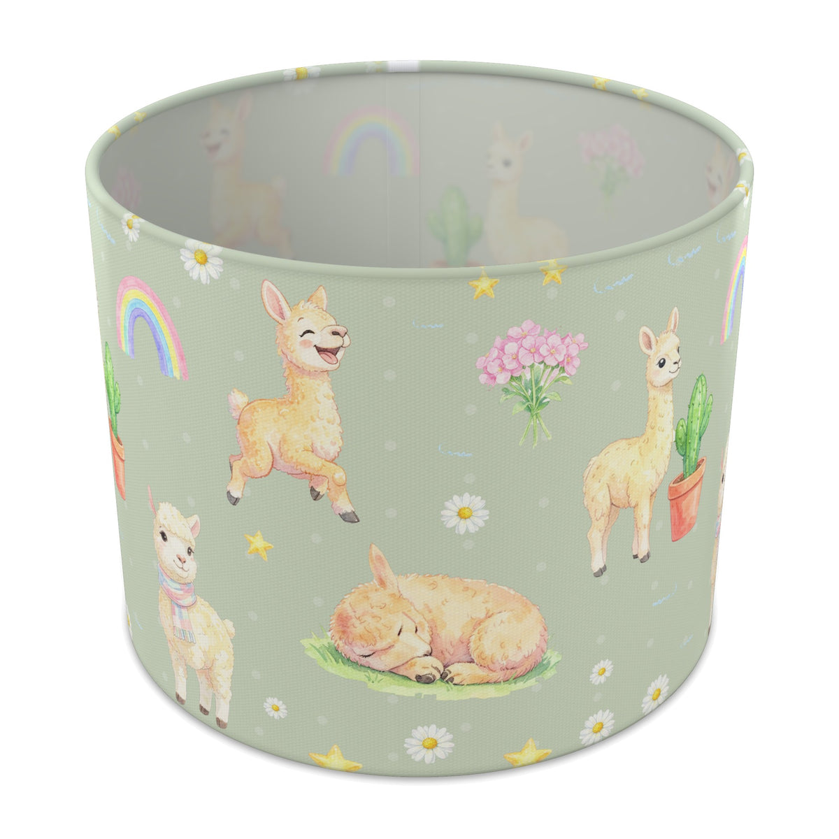 Sage Llama Love II lampshade - 25cm x 20cm Table