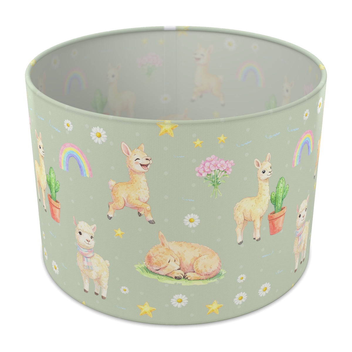 Sage Llama Love II lampshade - 30cm x 21cm Table