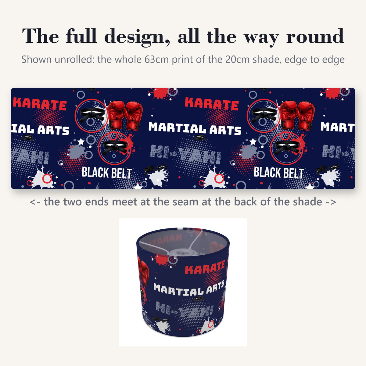 Navy Karate Kid II lampshade - 20cm x 18.5cm Ceiling - photo 9