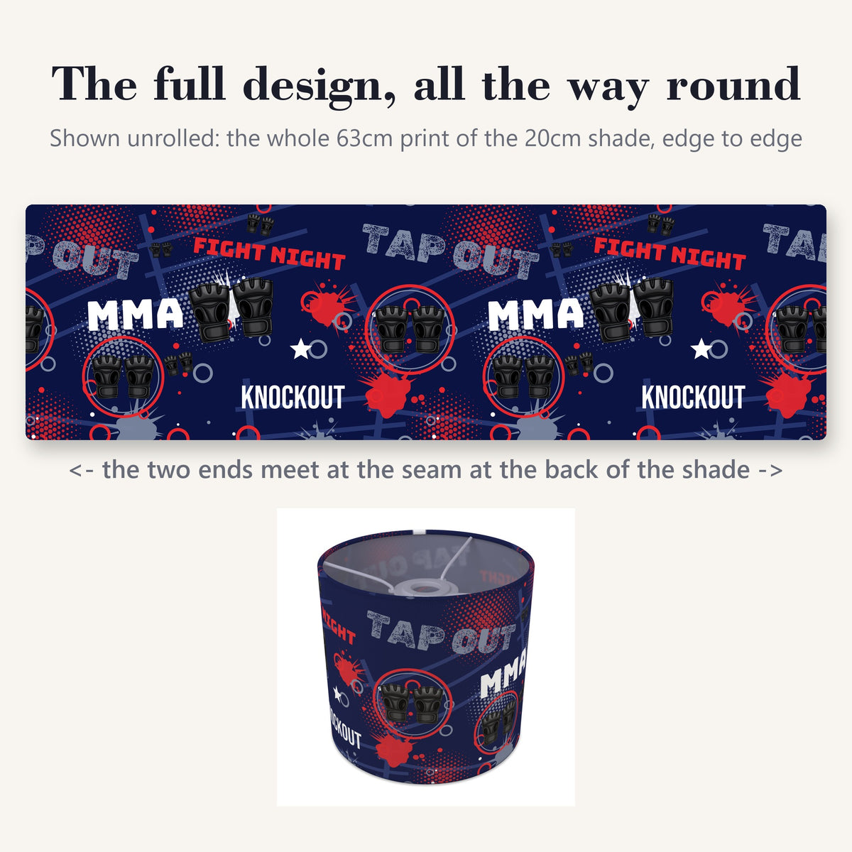 Navy Fight Night II lampshade - 20cm x 18.5cm Ceiling - photo 9