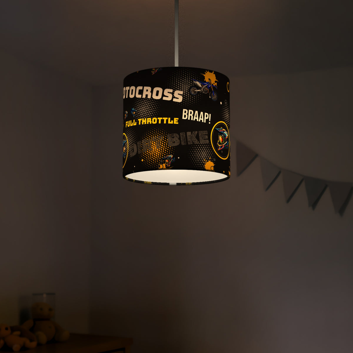 Black Full Throttle II lampshade - 20cm x 18.5cm Ceiling - photo 5