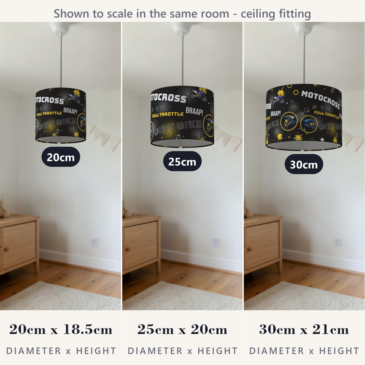 Black Full Throttle II lampshade - 20cm x 18.5cm Ceiling - photo 4