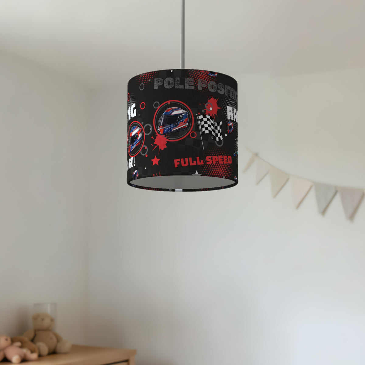 Black And Red Pole II lampshade - 20cm x 18.5cm Ceiling - photo 2