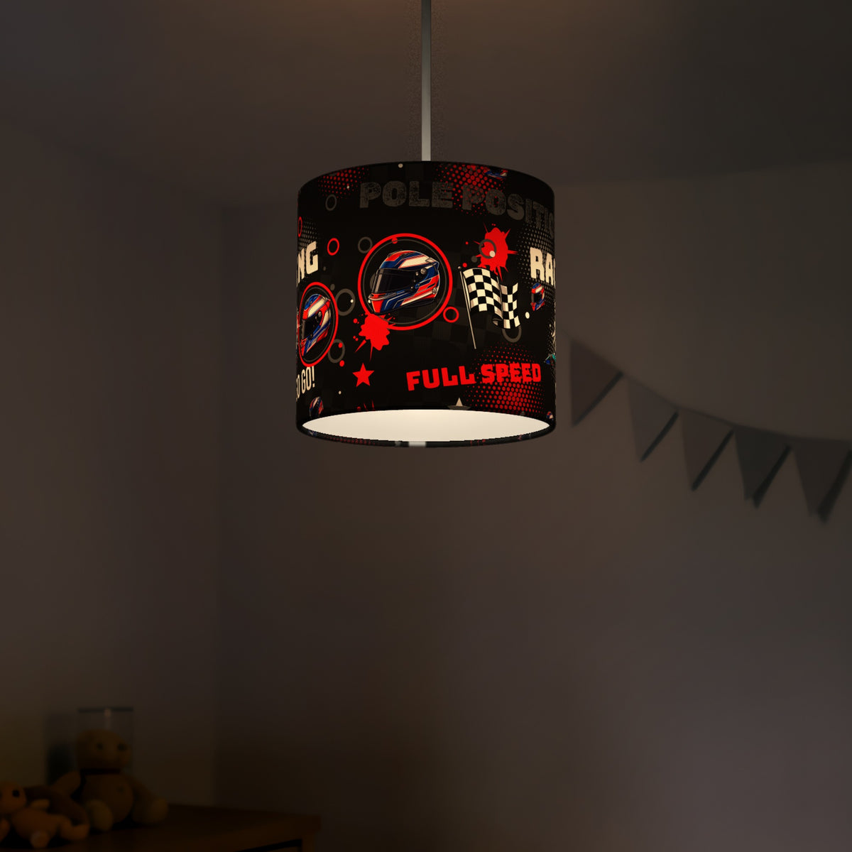 Black And Red Pole II lampshade - 20cm x 18.5cm Ceiling - photo 5