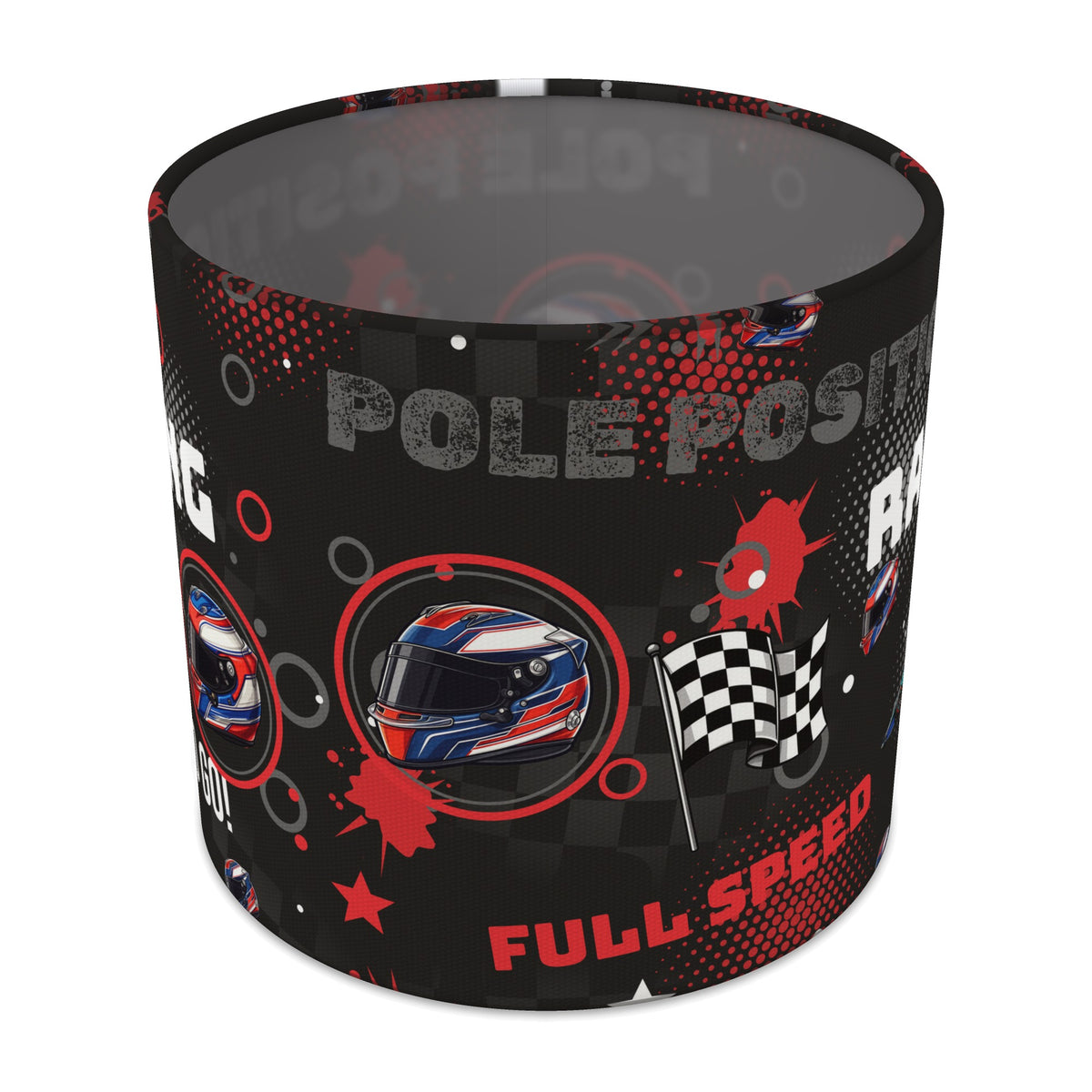Black And Red Pole II lampshade - 20cm x 18.5cm Table