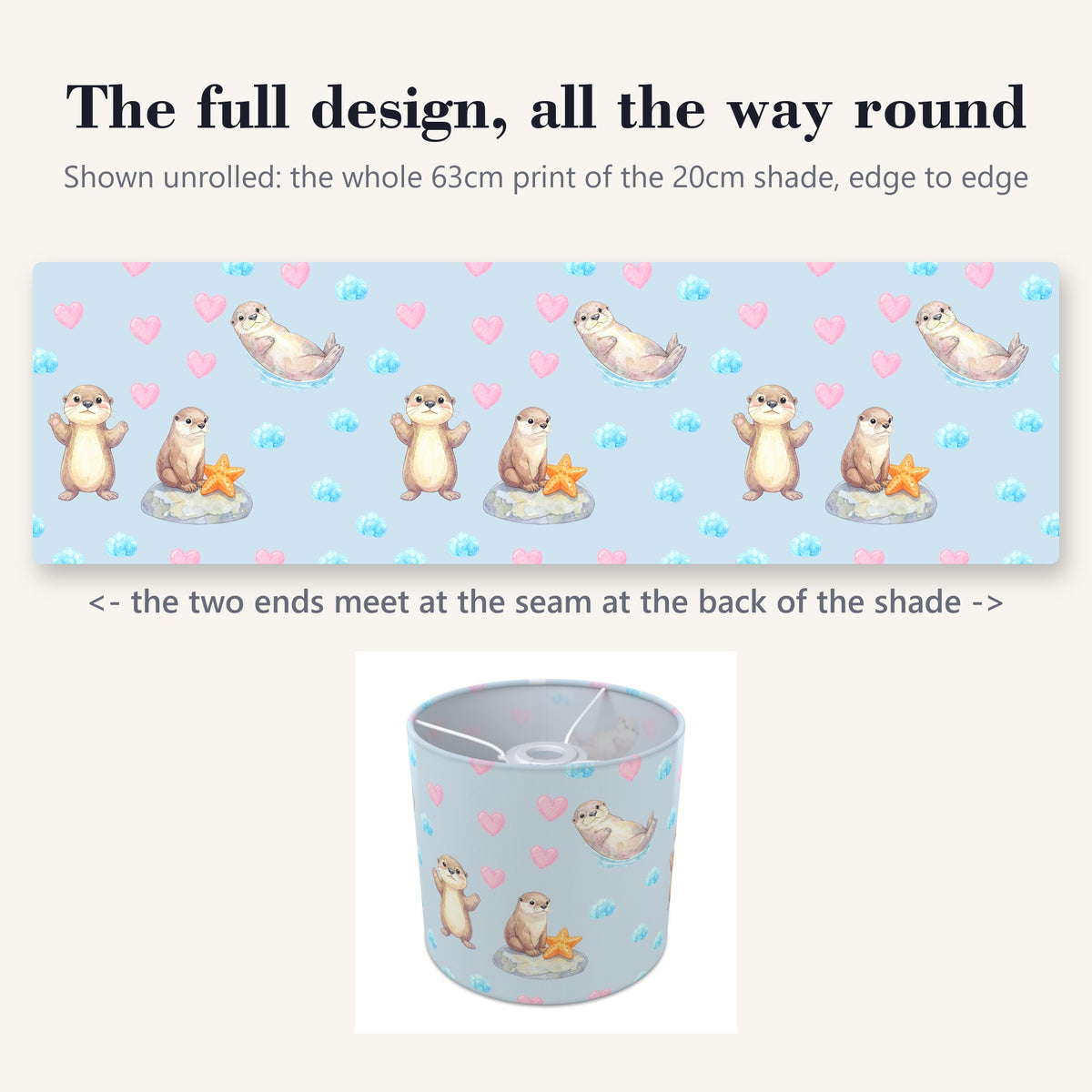 Sky Otter Friends II lampshade - 20cm x 18.5cm Ceiling - photo 9