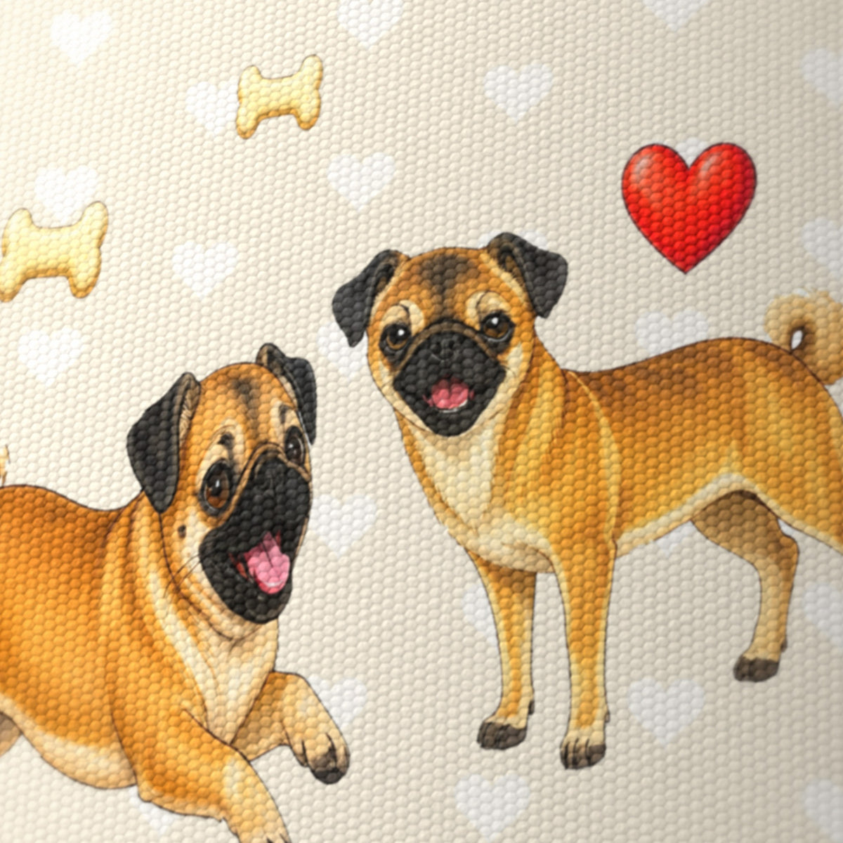Cream Pug Love II lampshade - 20cm x 18.5cm Ceiling - photo 6
