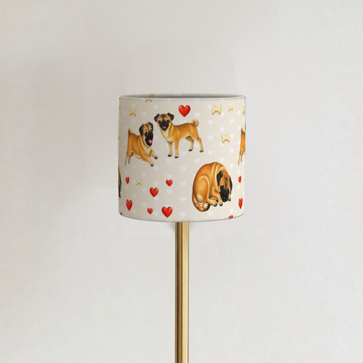 Cream Pug Love II lampshade - 20cm x 18.5cm Ceiling - photo 3