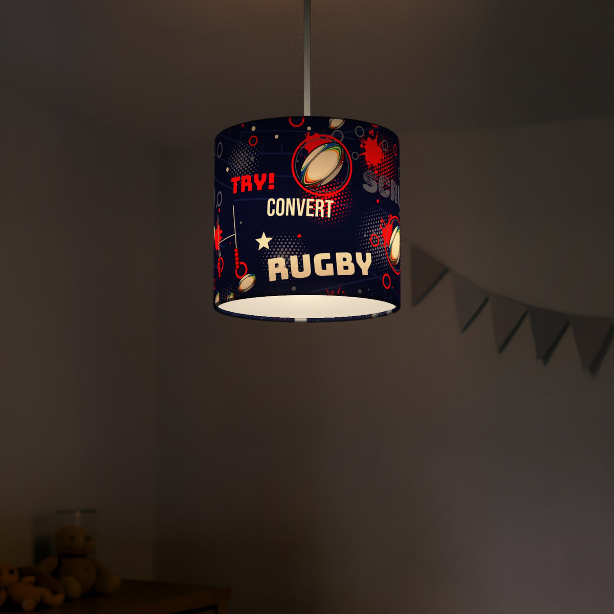 Navy Rugby Crazy II lampshade - 20cm x 18.5cm Ceiling - photo 5