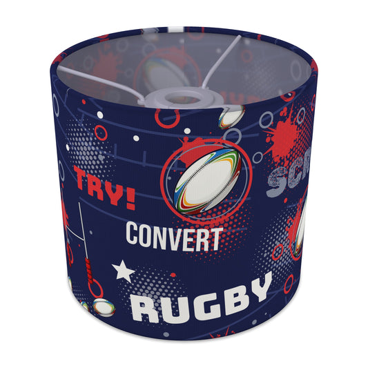 Navy Rugby Crazy II lampshade - 20cm x 18.5cm Ceiling - main photo