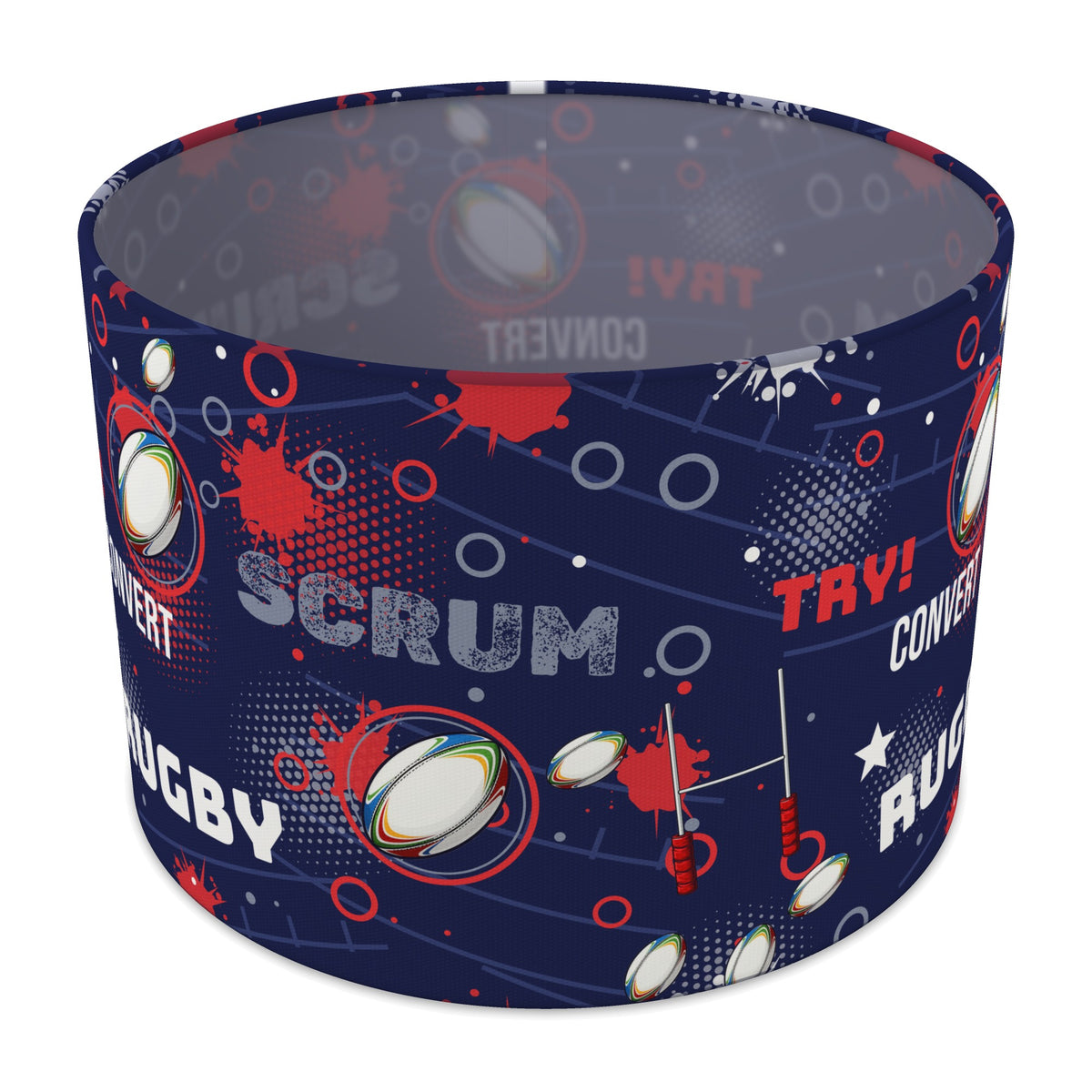 Navy Rugby Crazy II lampshade - 30cm x 21cm Table
