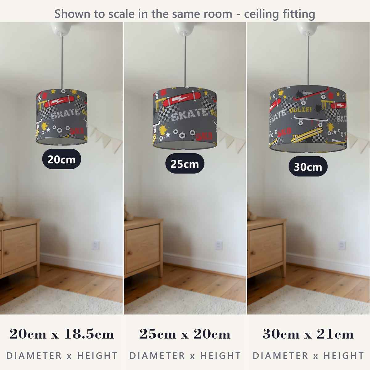 Concrete Skate Park II lampshade - 20cm x 18.5cm Ceiling - photo 4