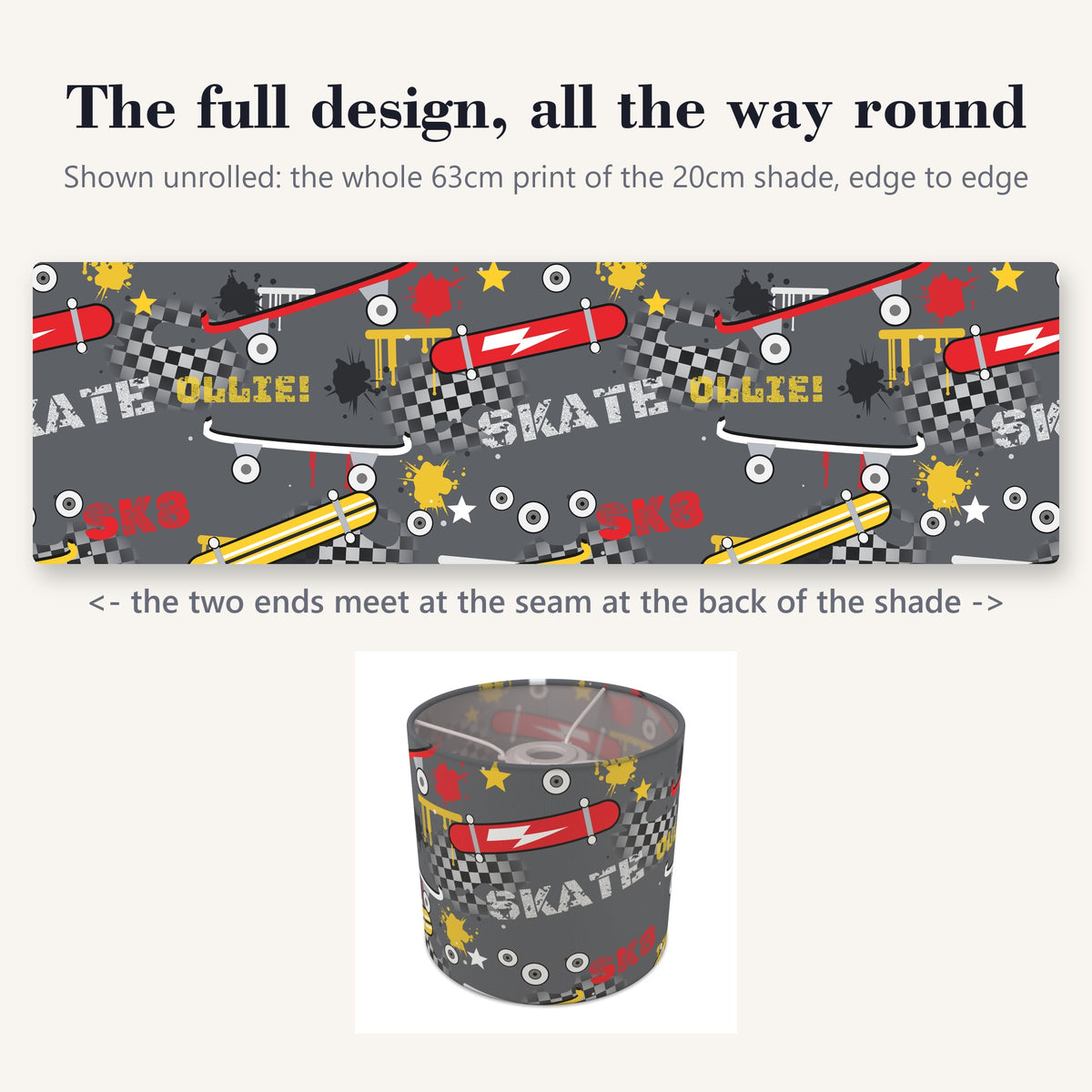 Concrete Skate Park II lampshade - 20cm x 18.5cm Ceiling - photo 9