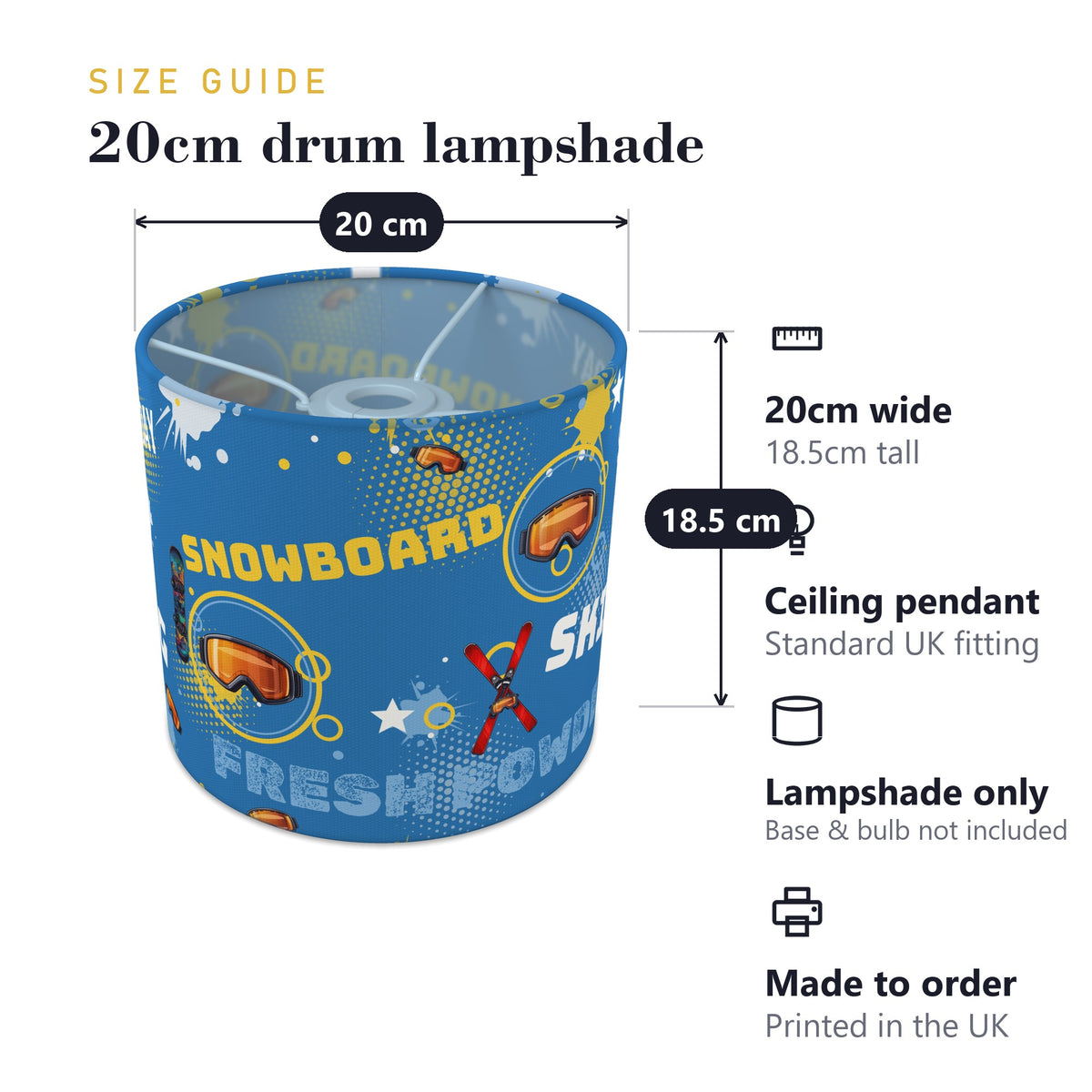 Sky Snow Day II lampshade - 20cm x 18.5cm Ceiling - photo 7