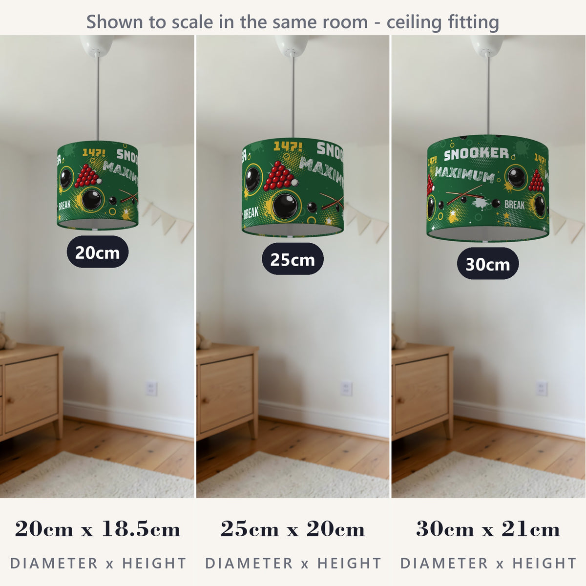Pitch Snooker Break II lampshade - 20cm x 18.5cm Ceiling - photo 4
