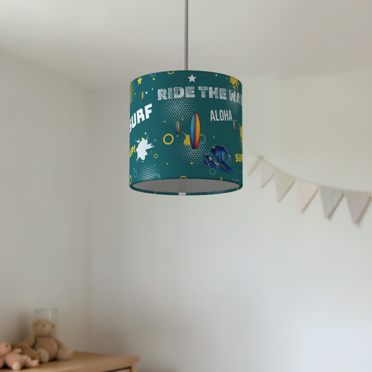 Teal Surf's Up II lampshade - 20cm x 18.5cm Ceiling - photo 2