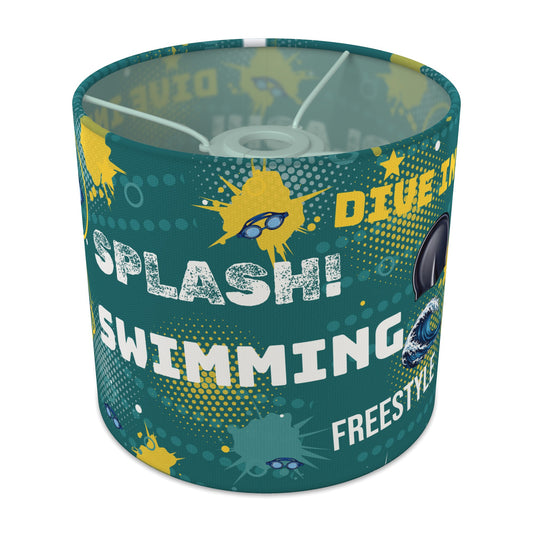 Teal Splash Swimming II lampshade - 20cm x 18.5cm Ceiling - main photo