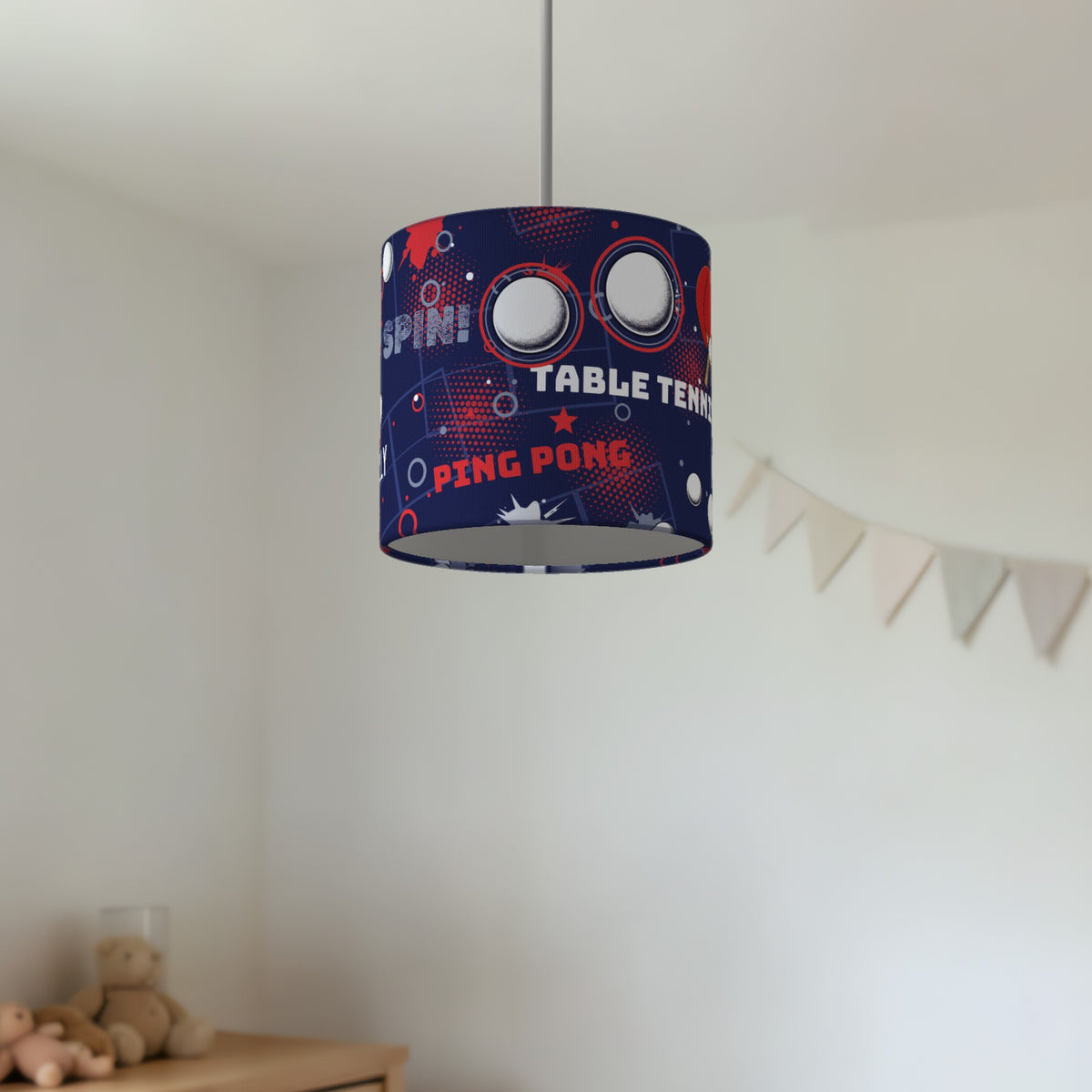 Navy Ping Pong Rally II lampshade - 20cm x 18.5cm Ceiling - photo 2