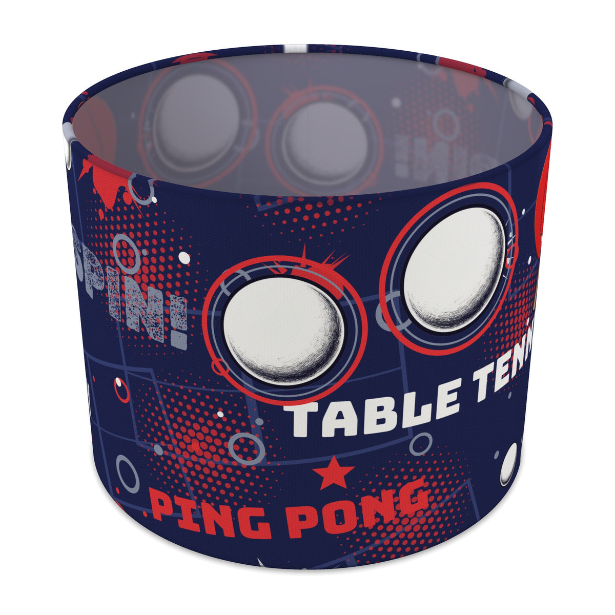 Navy Ping Pong Rally II lampshade - 25cm x 20cm Table
