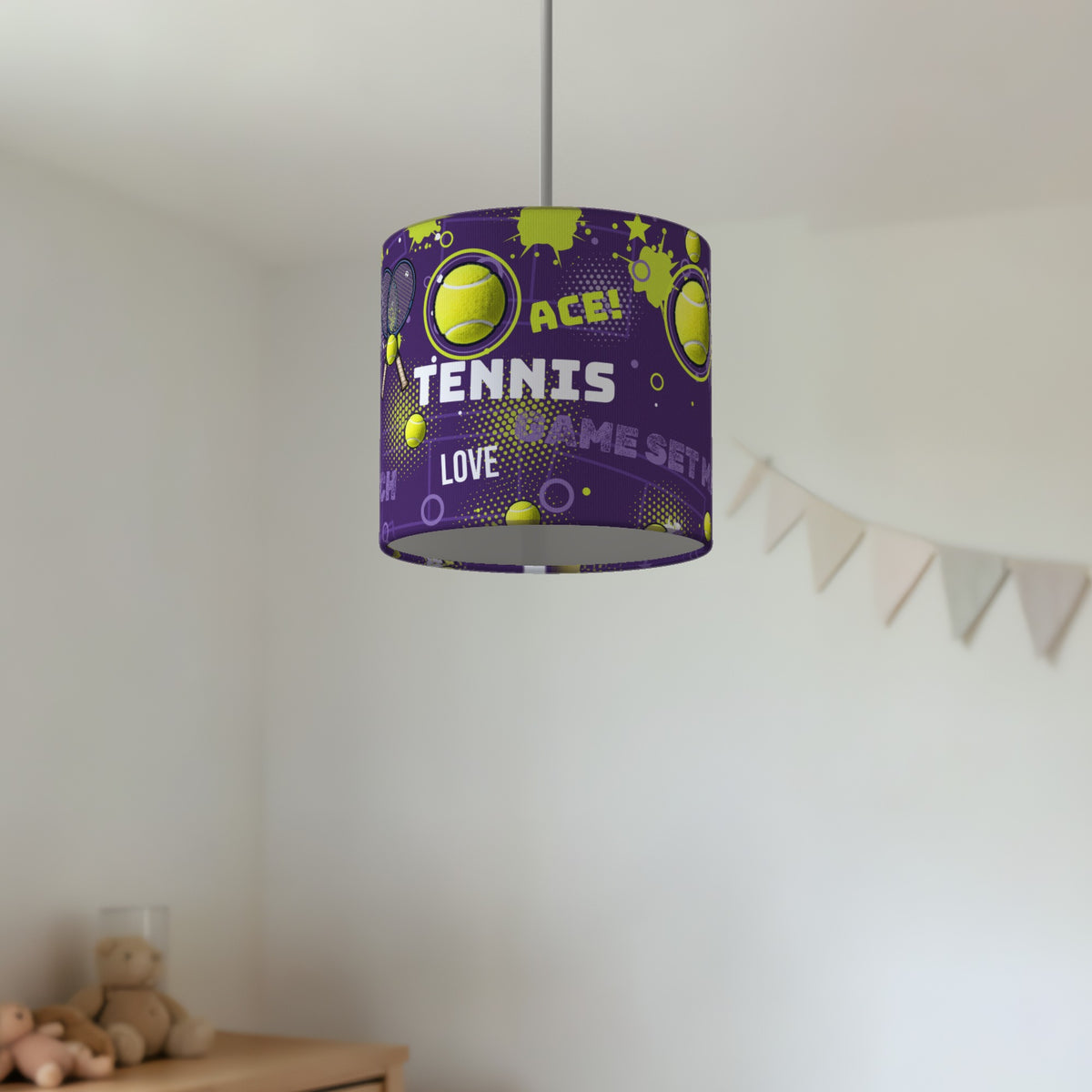 Purple Tennis Ace II lampshade - 20cm x 18.5cm Ceiling - photo 2
