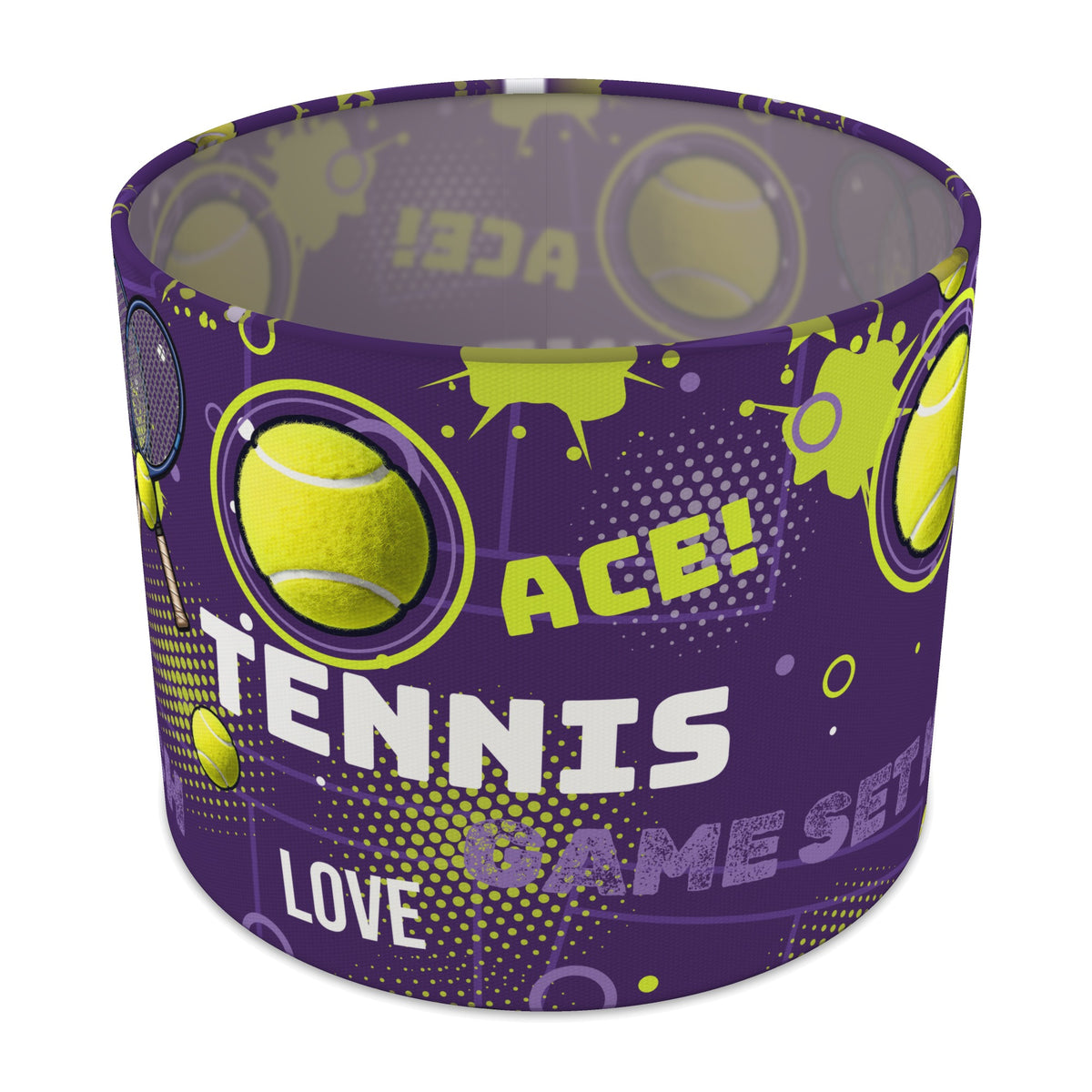 Purple Tennis Ace II lampshade - 25cm x 20cm Table