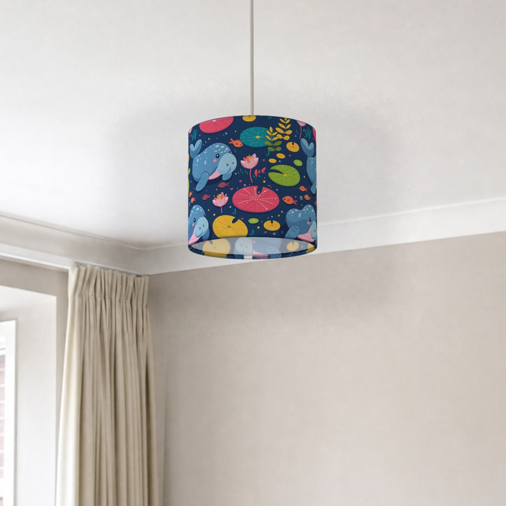 Manatee Lilypads Flowers lampshade