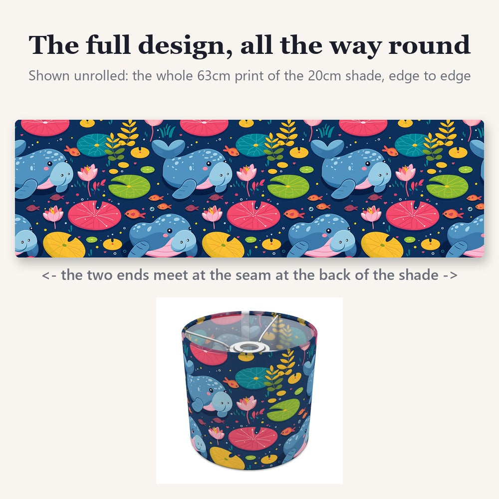 Manatee Lilypads Flowers lampshade