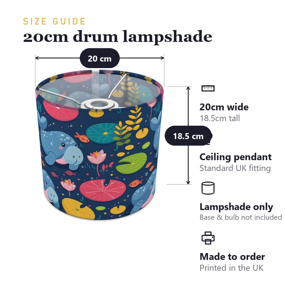 Manatee Lilypads Flowers lampshade