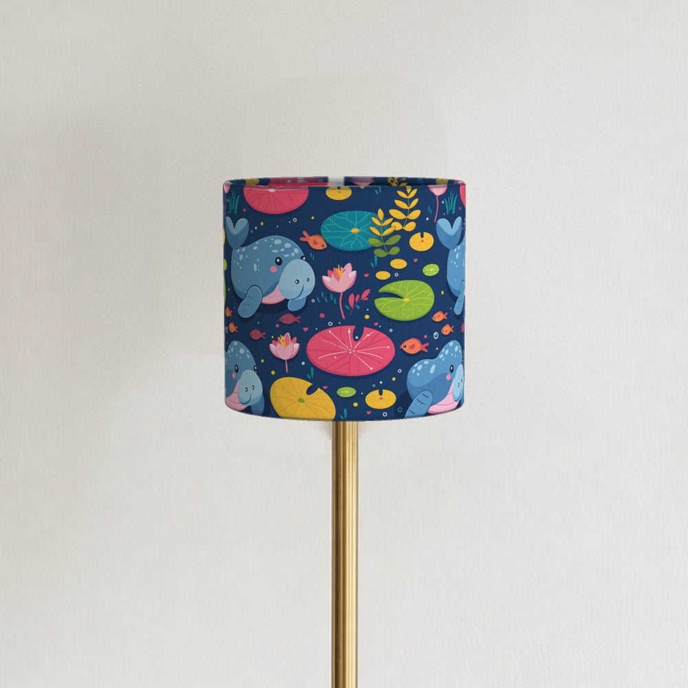 Manatee Lilypads Flowers lampshade