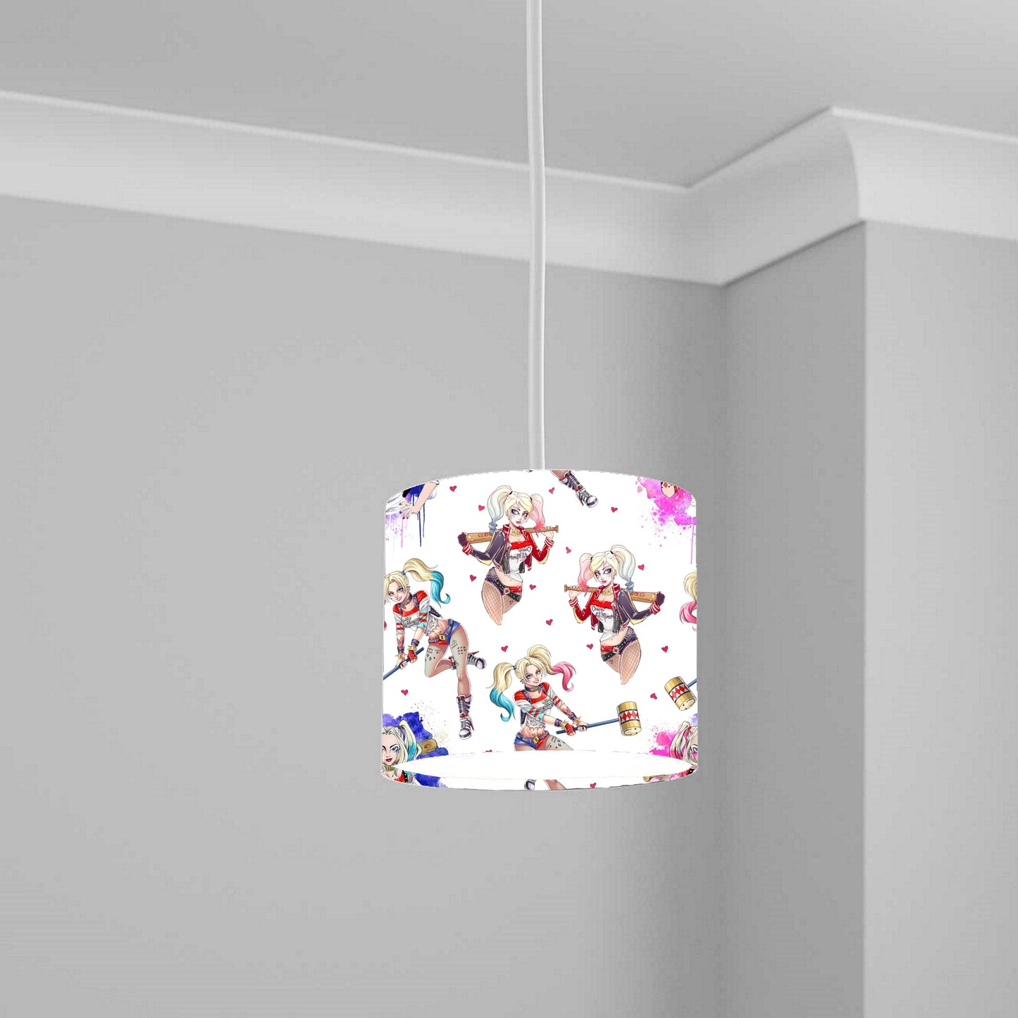Comic-Inspired Character Pattern Ceiling Lampshade Lightshade for Room - 20cm x 18.5cm