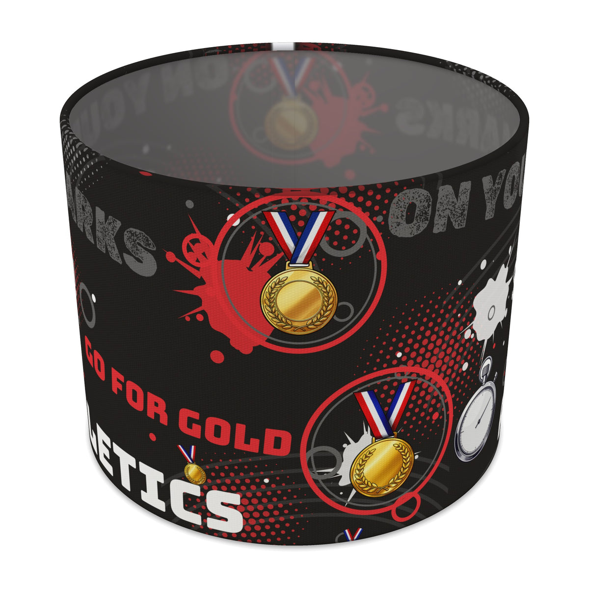 Black Go For Gold II lampshade - 25cm x 20cm Table