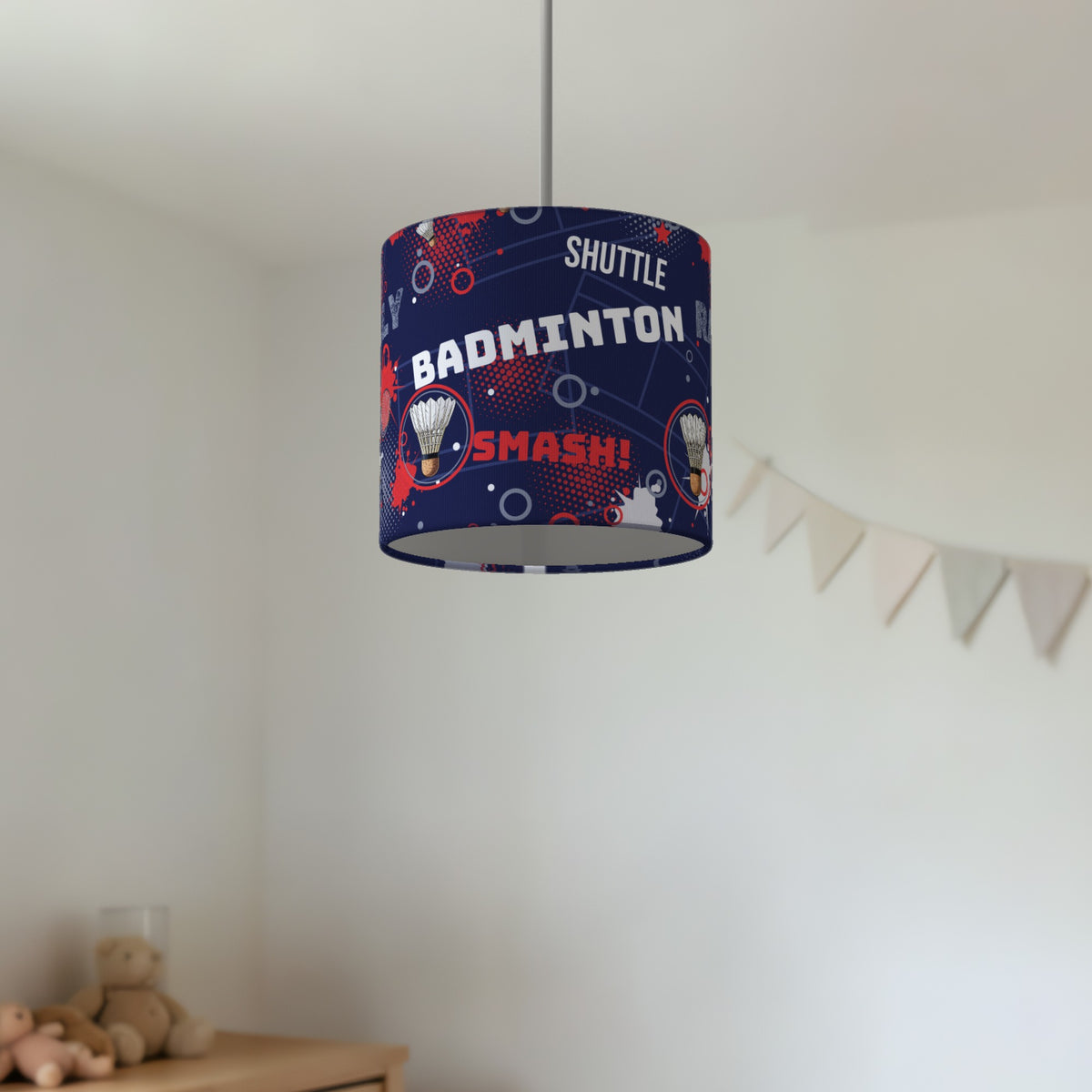 Navy Badminton Smash II lampshade - 20cm x 18.5cm Ceiling - photo 2