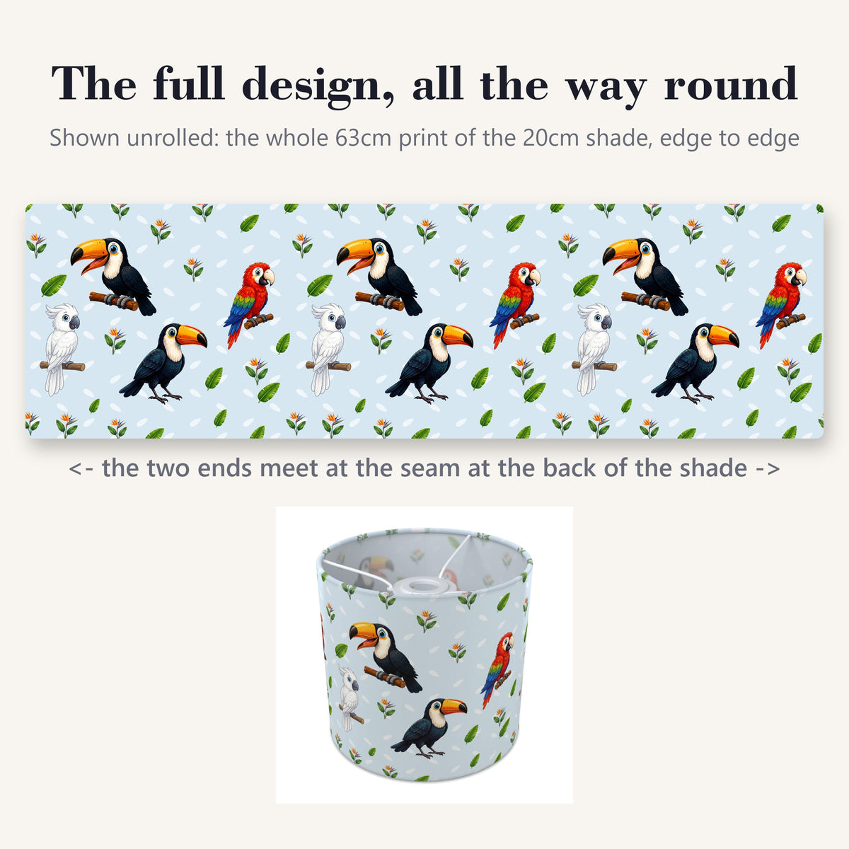 Sky Bird Friends II lampshade - 20cm x 18.5cm Ceiling - photo 9