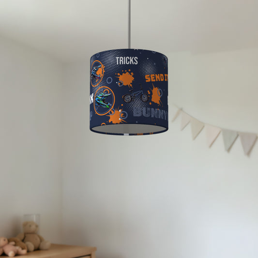 Navy And Orange BMX II lampshade - 20cm x 18.5cm Ceiling - photo 2