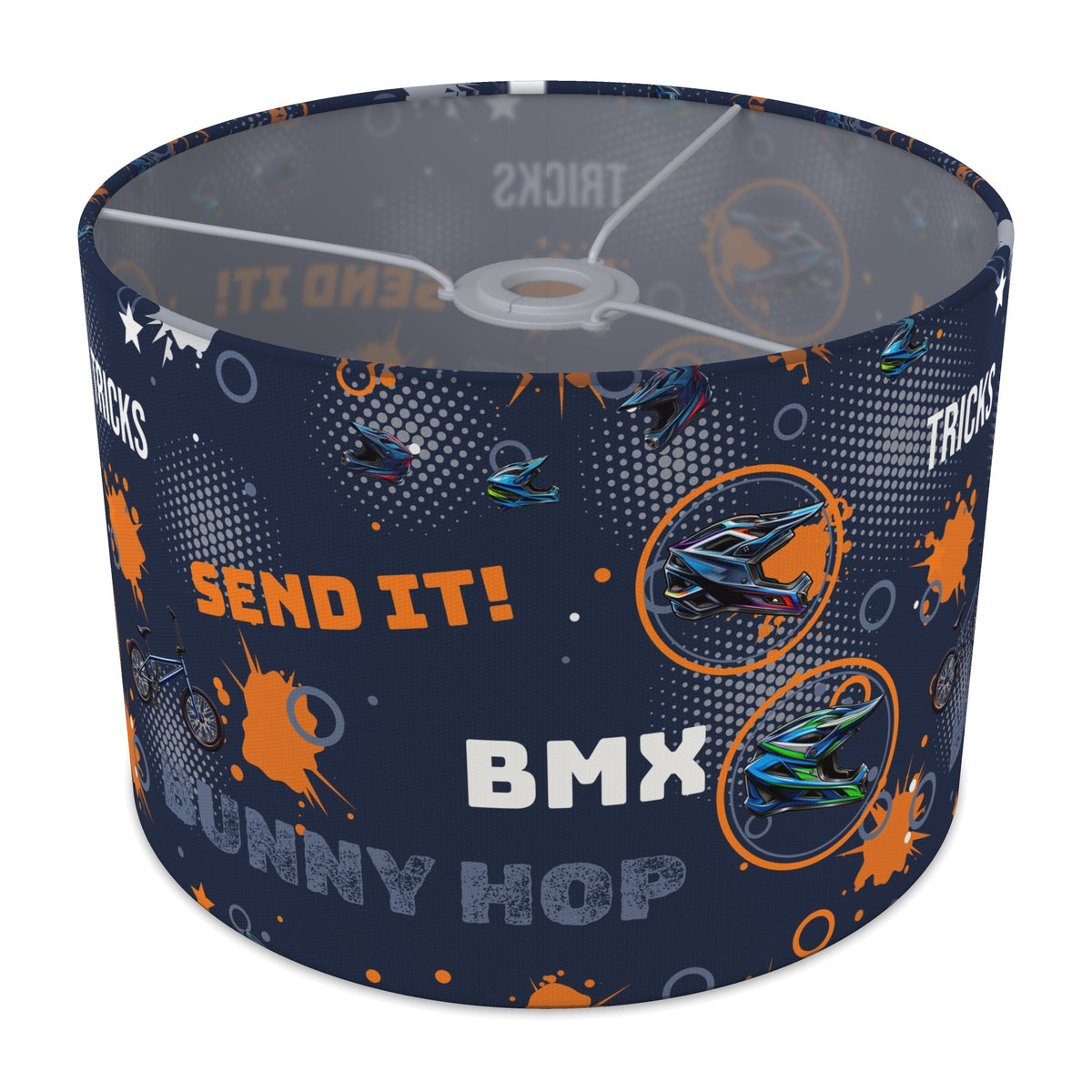 Navy And Orange BMX II lampshade - 30cm x 21cm Ceiling