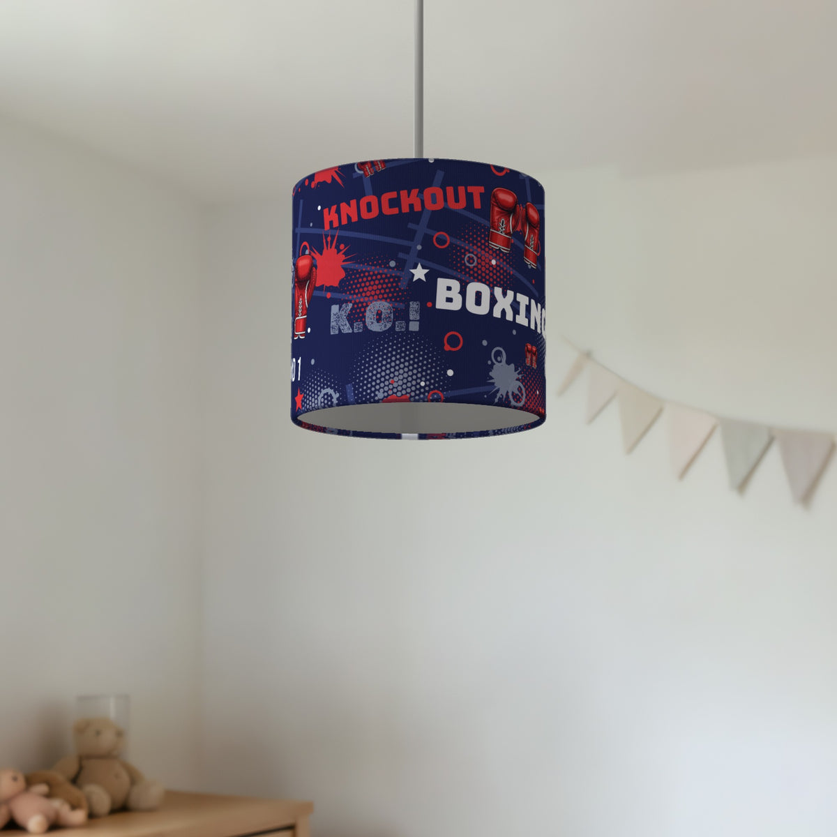 Navy Knockout Boxing II lampshade - 20cm x 18.5cm Ceiling - photo 2